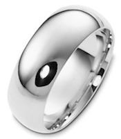 Item # XH123831Wx - 10K White Gold 8mm Comfort Fit Wedding Band