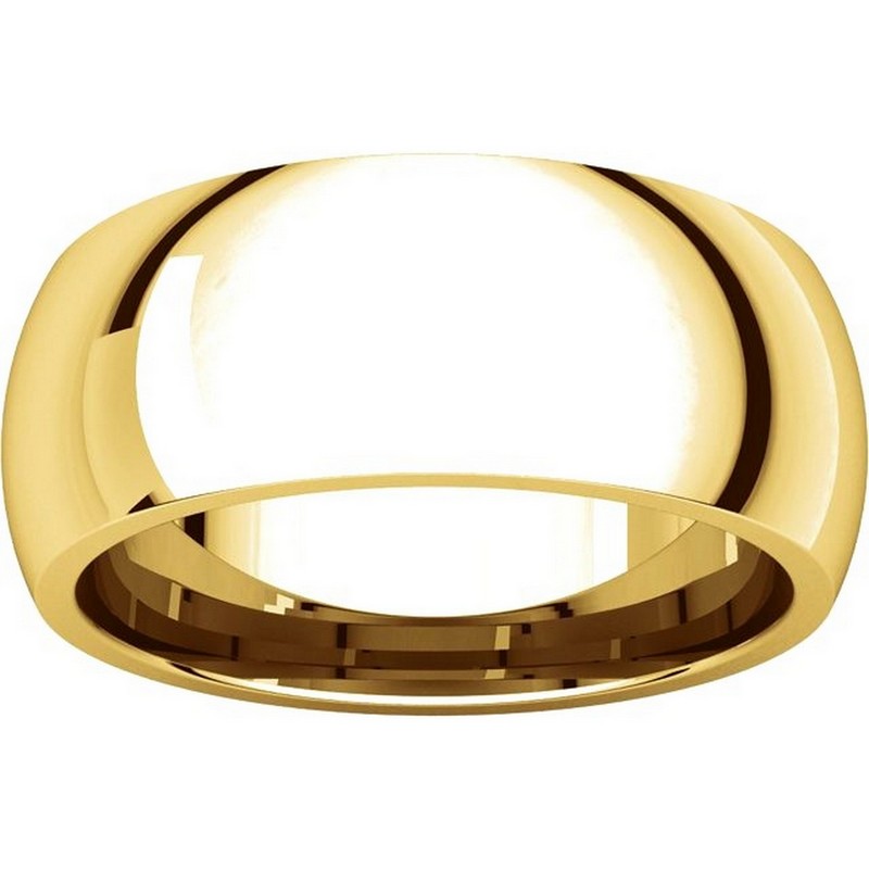 XH123838E 18K Yellow Gold 8mm Comfort Fit Wedding Band