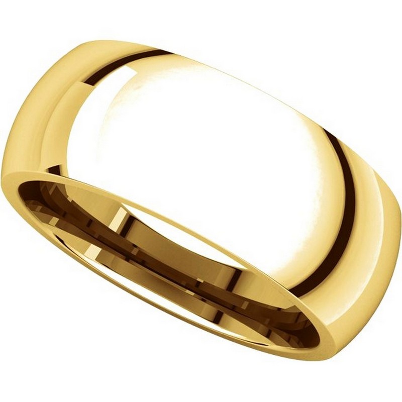 XH123838E 18K Yellow Gold 8mm Comfort Fit Wedding Band