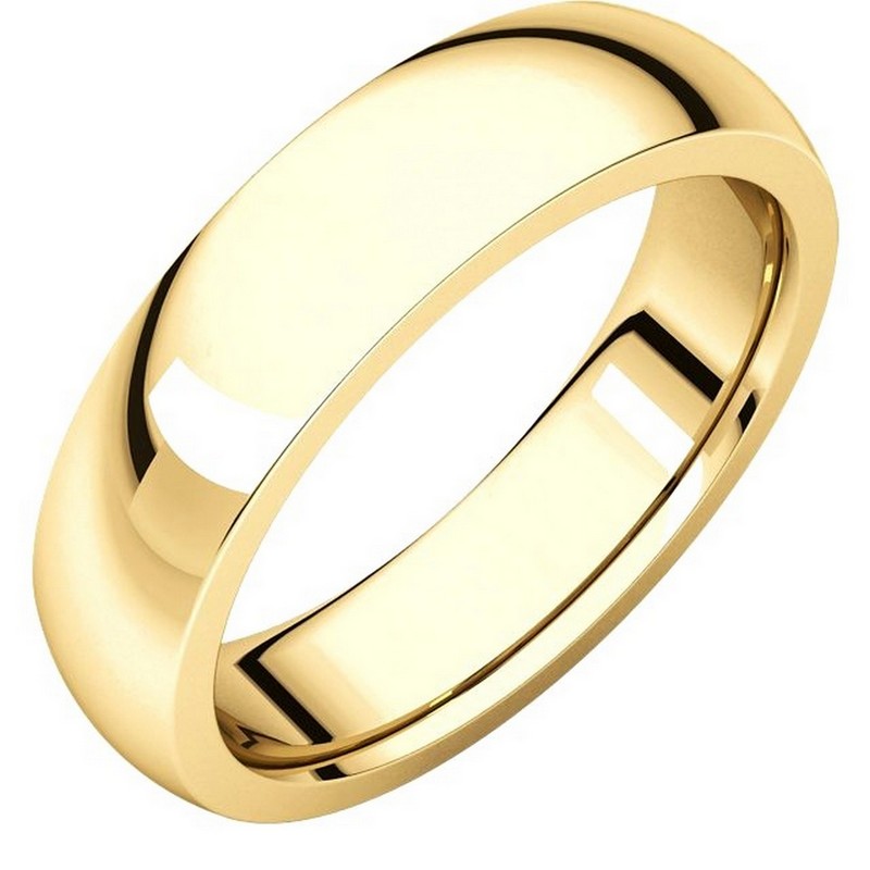 XVH23826 14K Gold 6mm Comfort fit Very Heavy Plain Wedding Band