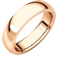 Item # XVH23826RE - 18K Rose Gold 6mm Comfort fit Very Heavy Plain Wedding Band