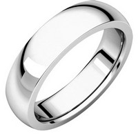 Item # XVH23826WE - 18K White Gold 6mm Comfort fit Very Heavy Plain Wedding Band