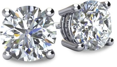 Platinum 4-Prong Diamond Stud Earrings