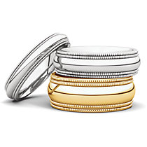 Double Milgrain Comfort Fit Wedding Bands