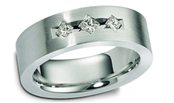 Platinum modern wedding bands image