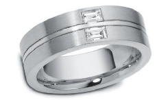 Palladium diamond wedding band